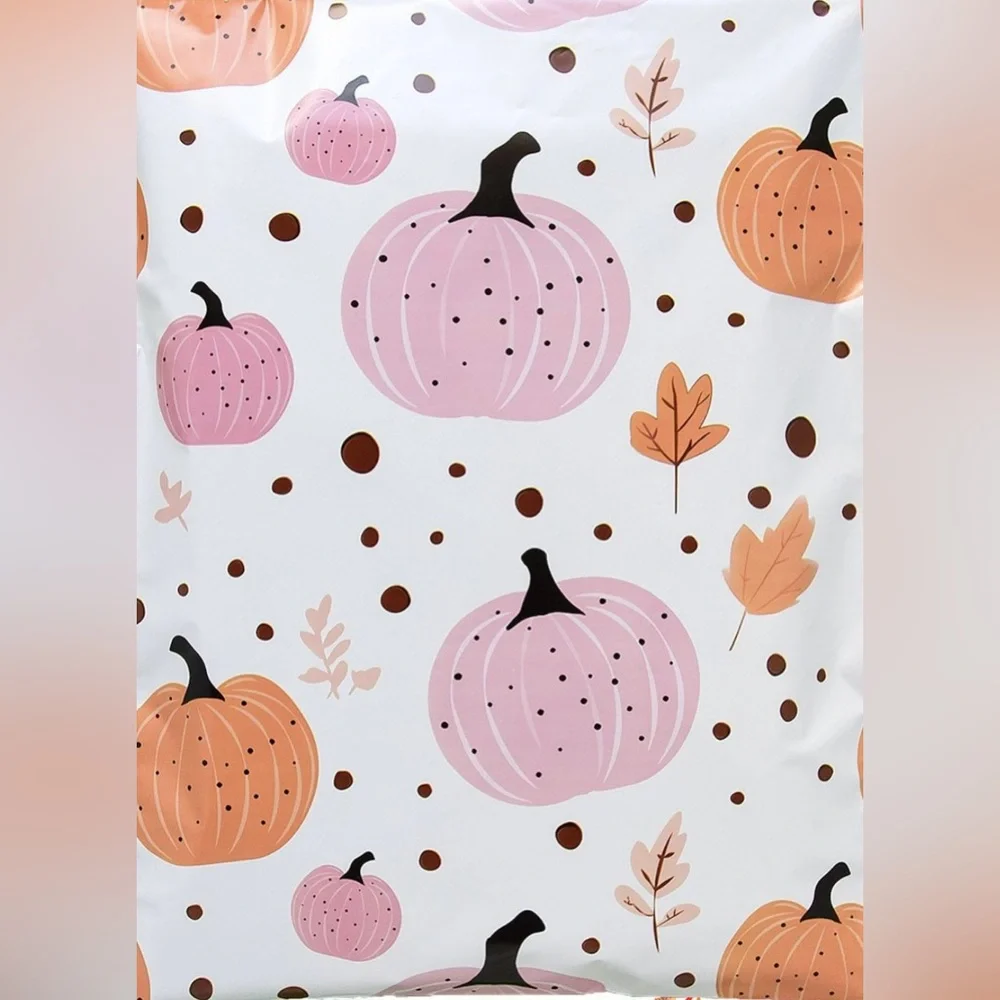 25 Pink and Orange Pumpkin Polymailers